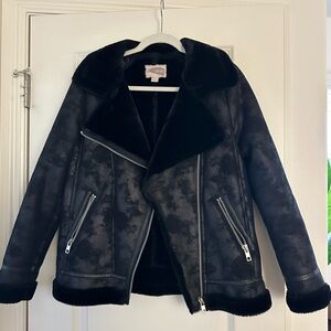 Forever 21 Black Faux Shearling Leather Jacket